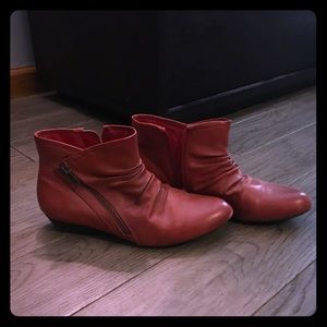 All leather Red Array Booties